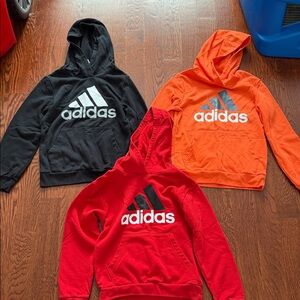 Adidas boys Hoodie Trio - Black, Red, Orange